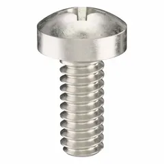 Machine Screw: M1.6x0.35 Thread Size, 4 mm Lg, 18-8, Stainless Steel, Plain, Pan, Phillips, 100 PK (MPN ZSCRW-200). Key specifications — Drive Size: #0.