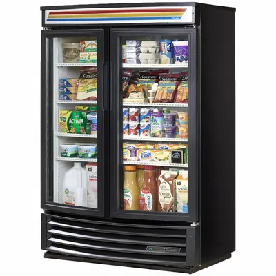 TRUE REFRIGERATION Refrigerated Merchandiser: 58 1/8 in x 39 3/4 in x 24 1/4 in, Black - Glass Door Refrigerator Merchandisers