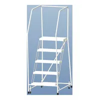 BALLYMORE Rolling Ladder: 4 ft Platform Ht, Assembled, Aluminum, Wt-Actuated, Ribbed, 30 in x 37 in (MPN A5SH30)