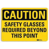 Caution Sign: Plastic, Mounting Holes Sign Mounting, 10 in x 14 in Nominal Sign Size, 0.055 in Thick (MPN U4-1649-NP_14X10)