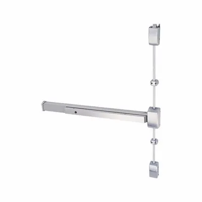 CAL-ROYAL 2260V3684-LHR-ALUM Surface Vertical Rod Push Bar, Aluminum - Surface Vertical Rod Push Bars