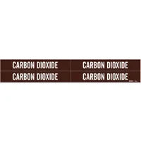 Pipe Marker: Carbon Dioxide, Brown, White, Fits 3/4 to 2 3/8 in Pipe O.D., 4 Pipe Markers (MPN 7338-4)