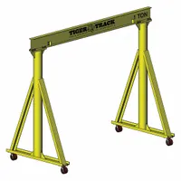 HARRINGTON Portable Gantry Crane: Fixed Span, Fixed Ht, 2,000 lb Load Capacity, Steel, 10.7 ft (MPN 511-2000-11-10)