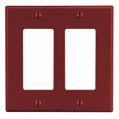 HUBBELL Wall Plate: Decorator-Rocker, 2 Gang, Red - General Purpose Wall Plates