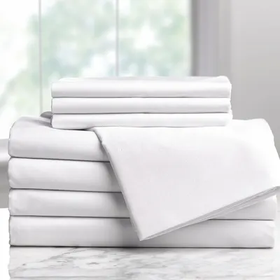 MARTEX Pillowcase: Std, 30 in Overall Lg, 20 in Overall Wd, T200, Fresh White - Martex DryFast Sheets
