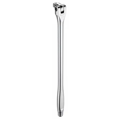 MILWAUKEE Breaker Bar: 1/2 in Drive, 15 1/4 in Lg, Knurled Grip, Alloy Steel - Flex-Head Breaker Bars