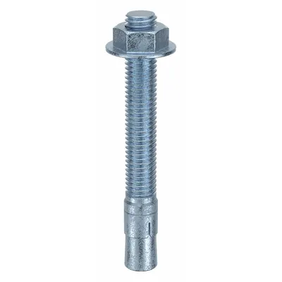 MKT FASTENING 1/2" x 4-1/4" Steel Wedge Anchor, Zinc Plated, 10-Pack - Steel Wedge Anchors
