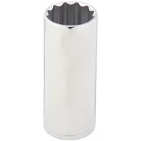 WESTWARD Socket: SAE, 1/2 in Drive Size, 9/16 in Socket Size, 12-Point, Deep, Chrome, Socket (MPN 53YV26)