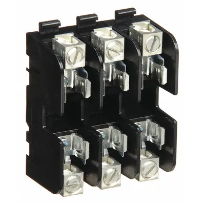 MERSEN 60308T Fuse Block, 3-Pole, 600 V AC, Open Block, Box Lug, Non-Indicating - Fuse Blocks for UL Class T Fuses