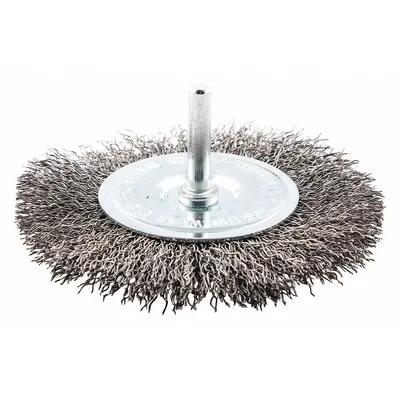 OEM Light-Cleaning Brush for Carbon Steel, 4" Dia x 1/2" Wd, 0.014" Fill, 1/4" Shank - Light-Cleaning Brushes for Carbon Steel