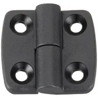 Lift Off Hinge: 48 mm x 52 mm, 25 Series, For 6 mm Slot Wd, Black, Polyamide, 6.6 mm Mounting Hole (MPN 095K2525R00)