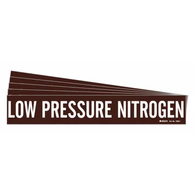 BRADY Low Pressure Nitrogen Adhesive Pipe Marker - Low Pressure Nitrogen Adhesive Pipe Markers