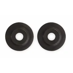 Replacement cutter wheels for tubing cutters. Each wheel measures 0.6 inches in length. Sold as a 2-pack for continued cutting operations on copper tubing in plumbing and HVAC applications.