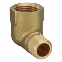 PARKER Metal Pipe Elbow: 90° Elbow, 1/2 in x 3/8 in, Female NPT Threaded x Male NPT Threaded (MPN 1202P-8-6)