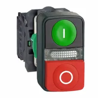 SCHNEIDER ELECTRIC Multihead Operator: 3 Buttons, 22 mm, 1NO/1NC, Non-Metallic, Full Volt, LED (MPN XB5AW73731B5)