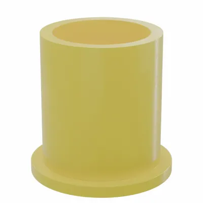 BUNTING BEARINGS Flanged Sleeve Bearing: PTFE, 1 in Bore, 1 1/4 in OD, 1 1/2 in Overall Lg - Plastic Flanged Sleeve Bearings for Non-Hardened Surfaces