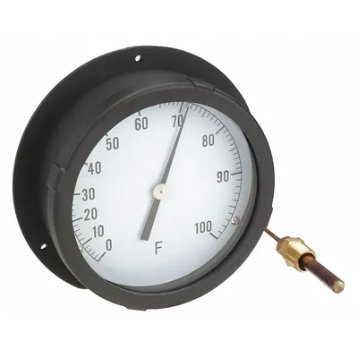 OEM Analog Panel Mount Thermometer: 0°F to 100°F - General Purpose Panel Mount Dial Thermometers