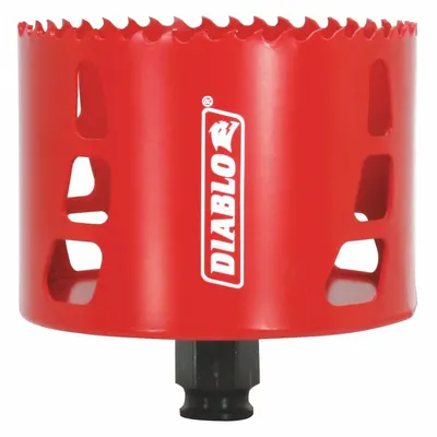 DIABLO Hole Saw: 3 5/8 in Saw Dia., 4 Teeth per Inch, 2 3/8 in Max. Cutting Dp - Multi-Material-Cutting Hole Saws without Arbor