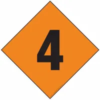 LABELMASTER Fire Division Symbol Placard: 4, 24 in, 24 in Label Wd, Adhesive Dura-Vinyl, Placard (MPN HMPG148XV)