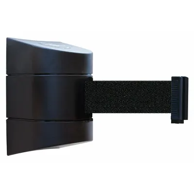 TENSABARRIER Retractable Belt Barrier: Fixed Mounting Plate, 15 ft Belt Lg, Pattern - Wall-Mount Retractable Belt Barriers