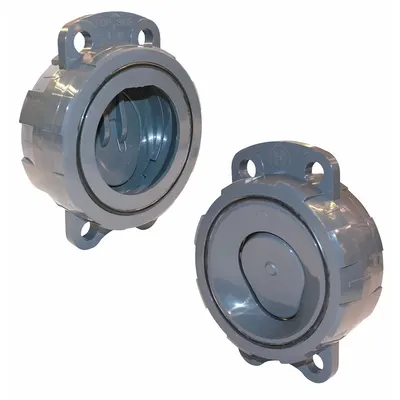 HAYWARD Wafer Check Valve: Swing, Inline Valve Body, 4 in Pipe Size, Wafer, PVC - PVC Wafer Spring-Loaded Swing Check Valves