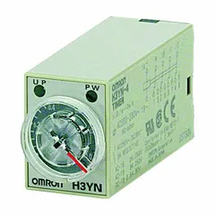Panel-mounted timer relay operating on 100 to 120V AC supply voltage with a timing range of 0.1 min to 1 min. Suitable for time-delay control in industrial automation, HVAC, and process control systems for machinery sequencing, motor start/stop, and conveyor control.
