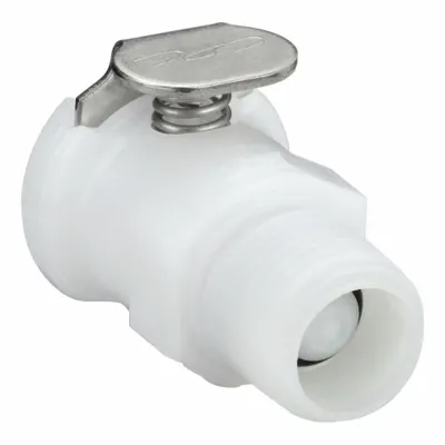 COLDER Quick Connection Coupling: Straight, 1/8 in Pipe Size, NPT x MNPT, Acetal - Acetal Quick-Disconnect Tube Fittings