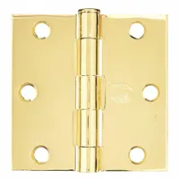This full mortise-mount butt hinge is made of steel with a leaf width of 1 1/4 inches. It features a plain bearing type and a removable pin. Commonly used for mounting doors where flush installation into the door and frame is required, the removable pin allows for easy door removal or maintenance