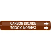 Pipe Marker: Carbon Dioxide, Brown, White, Fits 1 1/2 to 2 3/8 in Pipe O.D., 1 Pipe Markers (MPN 4306-B)