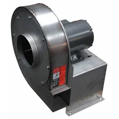 This direct-drive blower is designed for high-pressure applications in corrosive environments. It delivers 953 cfm at 4 inches static pressure, powered by a 3 hp open dripproof motor rated for 230/460V AC. Suitable for industrial ventilation, fume extraction, and material handling systems requiring corrosion resistance.