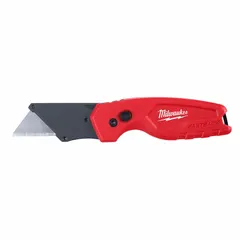 Manually opening folding utility knife with a 4 in blade length and 6 5/32 in overall length. Features a bi-metal blade and metal construction. Includes one blade. Suitable for cutting drywall, carpet, packaging, and similar materials.