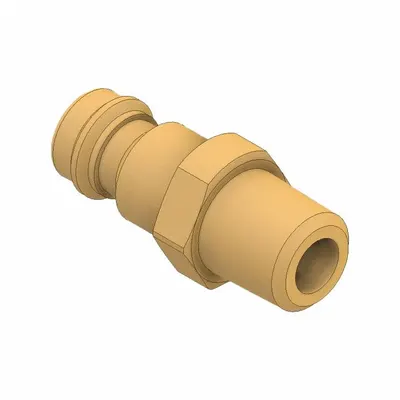 PARKER Quick Coupler: NPT, 5 mm Body Size, Brass, 550 lpm Max Flow Rate - European High-Flow Brass Quick-Connect Air Coupling Plugs