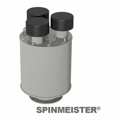 SOLBERG Filter Assembly: 2 micron Rating, 99% Efficiency, 28 5/16 in Outside Dia - Centrifugal Force Extreme Duty Inlet Filters