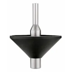 Two-piece set comprising a centering pin and cone for aligning router bases over workpieces or templates. Used in woodworking and cabinetry for precise mortising, hinge installation, and template-guided routing.