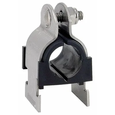 ZSI Vibration-Dampening Strut Clamp: 304 Stainless Steel, For 3 2/5 in Copper Tube - Vibration-Dampening Strut Clamps for Pipe & Tube
