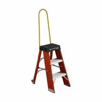 LOUISVILLE LADDER Step Stool: 3.3 ft Overall Ht, 300 lb Load Cap, 3 Steps, Fiberglass, Unassembled (MPN FY8003-S55S56)