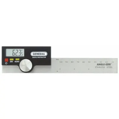 GENERAL Digital Protractor: 6 in Blade Lg, 0°to 180°, +/-0.1° Accuracy - Digital Protractors