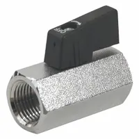 JOMAR VALVE Manual Two-Way Ball Valve: 3/8 in, Chrome-Plated Brass, Straight, FIP x FIP, One-Piece (MPN 100-432)