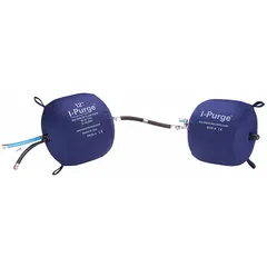 AQUASOL ABLD-18 inflatable purge bladder isolates pipe sections during welding or repair, creating a gas-tight seal for inert gas purging. Fits pipes up to 18 in diameter with a 16 in harness length. Used in piping systems to maintain controlled atmosphere for weld quality.