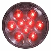 MAXXIMA Stop/Turn/Tail Light: LED, Stop Light, Clear/Red, Round, 4 1/4 in Overall Dia, Grommet, IP67 (MPN M42322RCL)