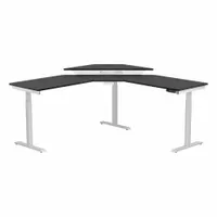 VERSADESK Standing Desk: White, Wood, 72 in Overall Wd, 72 in Overall Dp, 45 1/2 in Max Desktop Ht (MPN VT1287272-01-05)