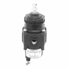 Industrial air filter/regulator with aluminum body and nitrile seal. Combines 5 micron particulate filtration and pressure regulation from 0 to 100 psi in a single unit. Designed for compressed air systems to remove contaminants and maintain stable output pressure for pneumatic equipment.