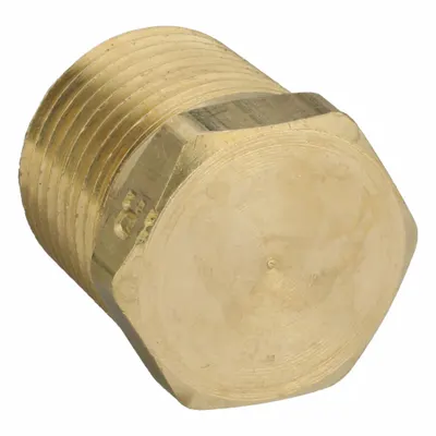 PARKER 218P-8 Brass Pipe Plug, 1/2 in NPT, 1000 psi, 31/32 in Lg - Threaded High-Pressure Pipe Fittings