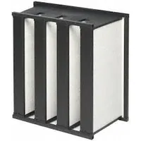 V-Bank Air Filter: 12 in x 24 in x 12 in, Fiberglass, Double Header, 4 Vs, MERV 15