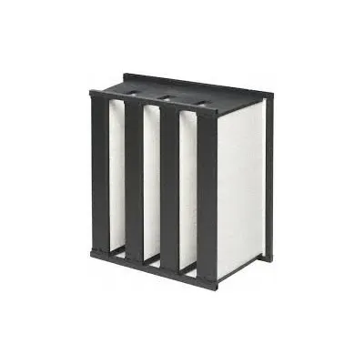 OEM V-Bank Air Filter: 12 in x 24 in x 12 in, Fiberglass, Double Header, 4 Vs - MERV 15 V-Bank Air Filters