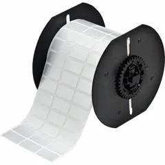 This precut label roll measures 1/2 in x 1 in and is made of metalized polyester with halogen-free and metal-detectable properties. It is designed for use with the i3300 printer series. Typical applications include industrial identification and tracking in environments requiring contamination control.