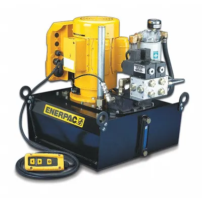 ENERPAC Hydraulic Pump: 10,000 psi Max. Op Pressure, 40 cu in/min Max. Flow Rate - Corded High-Power Stationary Electric Hydraulic Pump Units
