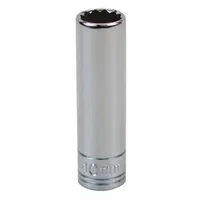 SK PROFESSIONAL TOOLS Socket: Metric, 1/4 in Drive Size, 10 mm Socket Size, 12-Point, Deep, Chrome (MPN 44709)