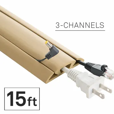 ELECTRIDUCT Cable protector: 3 Channels, 2 5/8 in Overall Wd, 5/8 in Overall Ht, 15 ft Lg - Flexible Rubber Cable Floor Covers