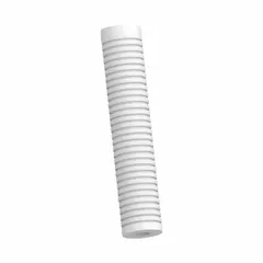 This 3M string-wound polypropylene water filter cartridge is designed for sediment filtration in industrial water systems. With an 11 micron rating, it captures particles such as sand, rust, and scale to protect downstream equipment. The cartridge has an overall height of 7 1/2 inches and is suitable for use in plumbing and water purification applications.
